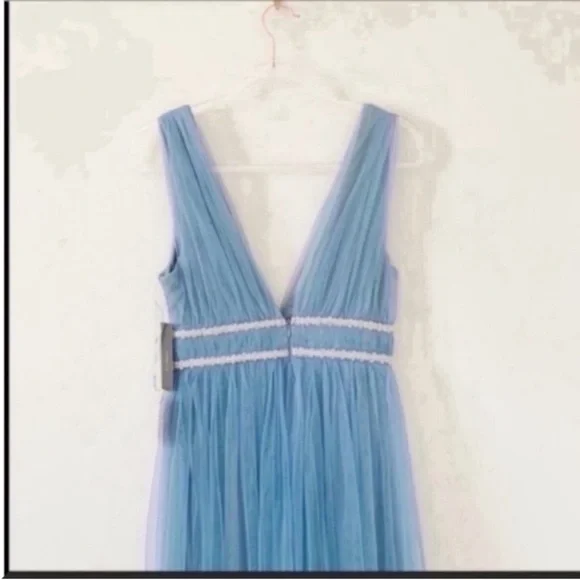 Lulu’s Delightful Occasion Blue Tulle Maxi Dress - Picture 5 of 5